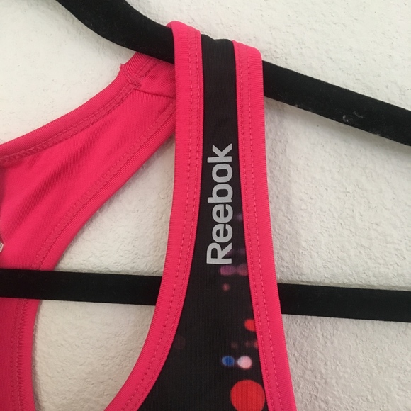 Reebok Black Pink Sports Bra Athletic Top Running - Picture 3 of 5